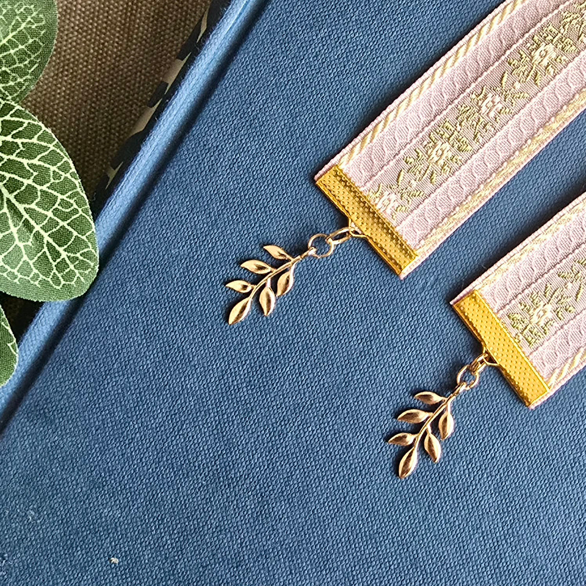 Floral Woven Jacquard Ribbon Bookmark
