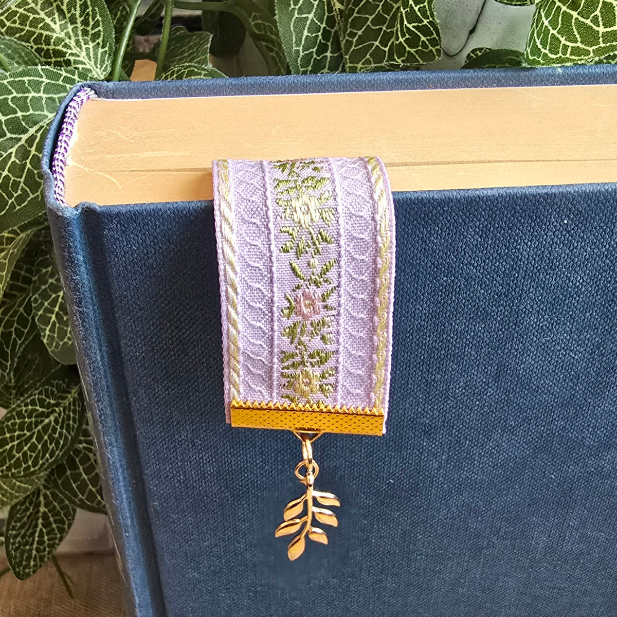 Floral Woven Jacquard Ribbon Bookmark