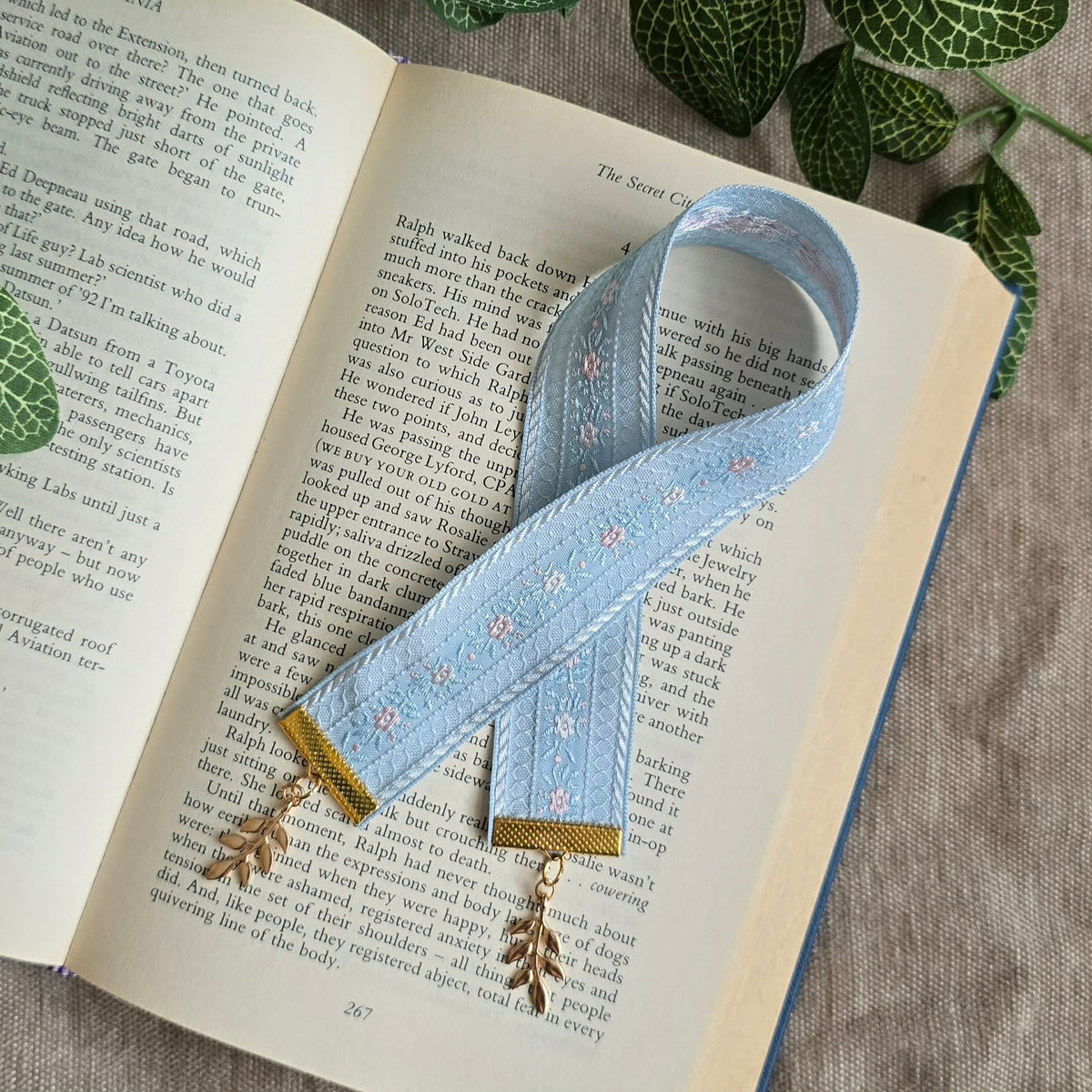 Floral Woven Jacquard Ribbon Bookmark