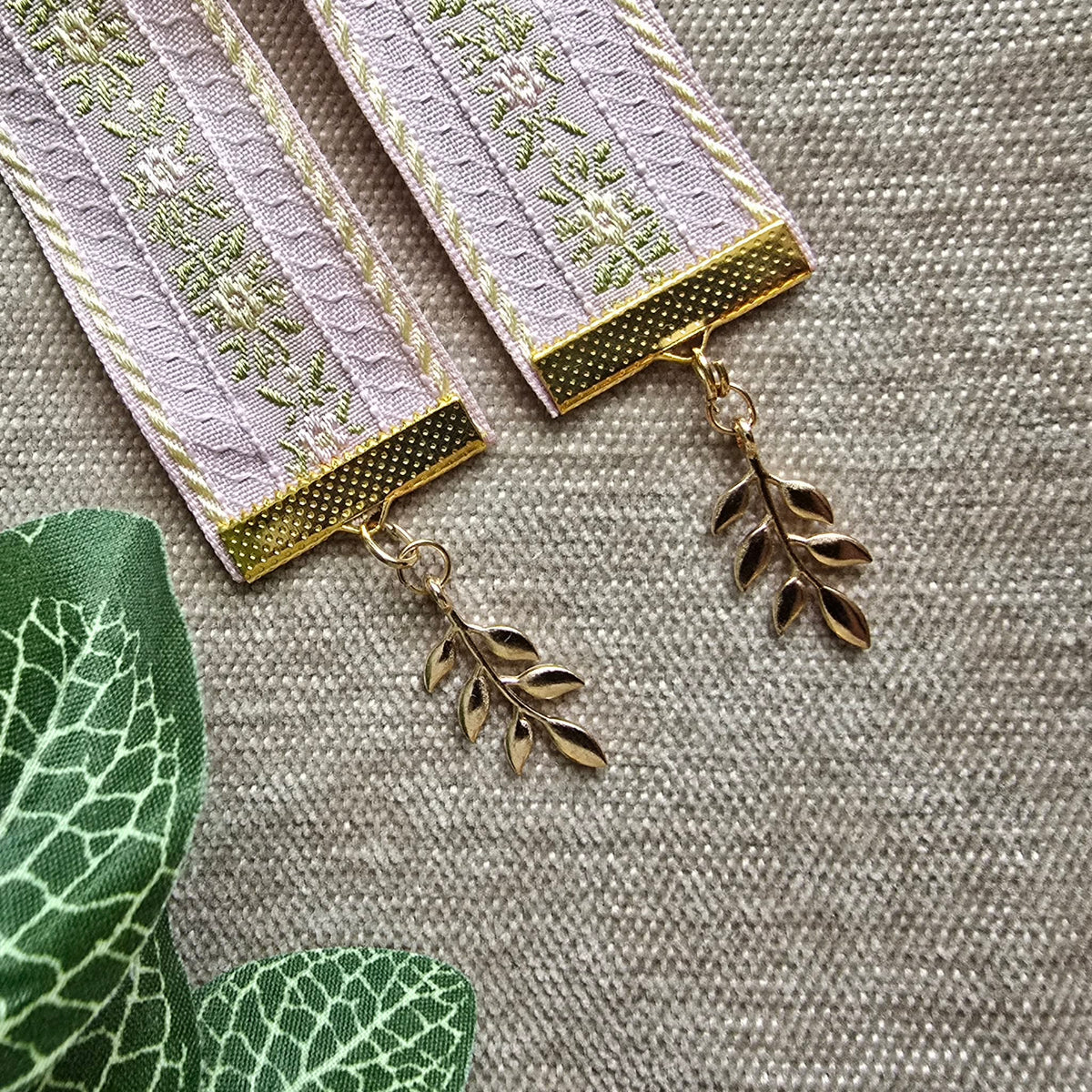 Floral Woven Jacquard Ribbon Bookmark