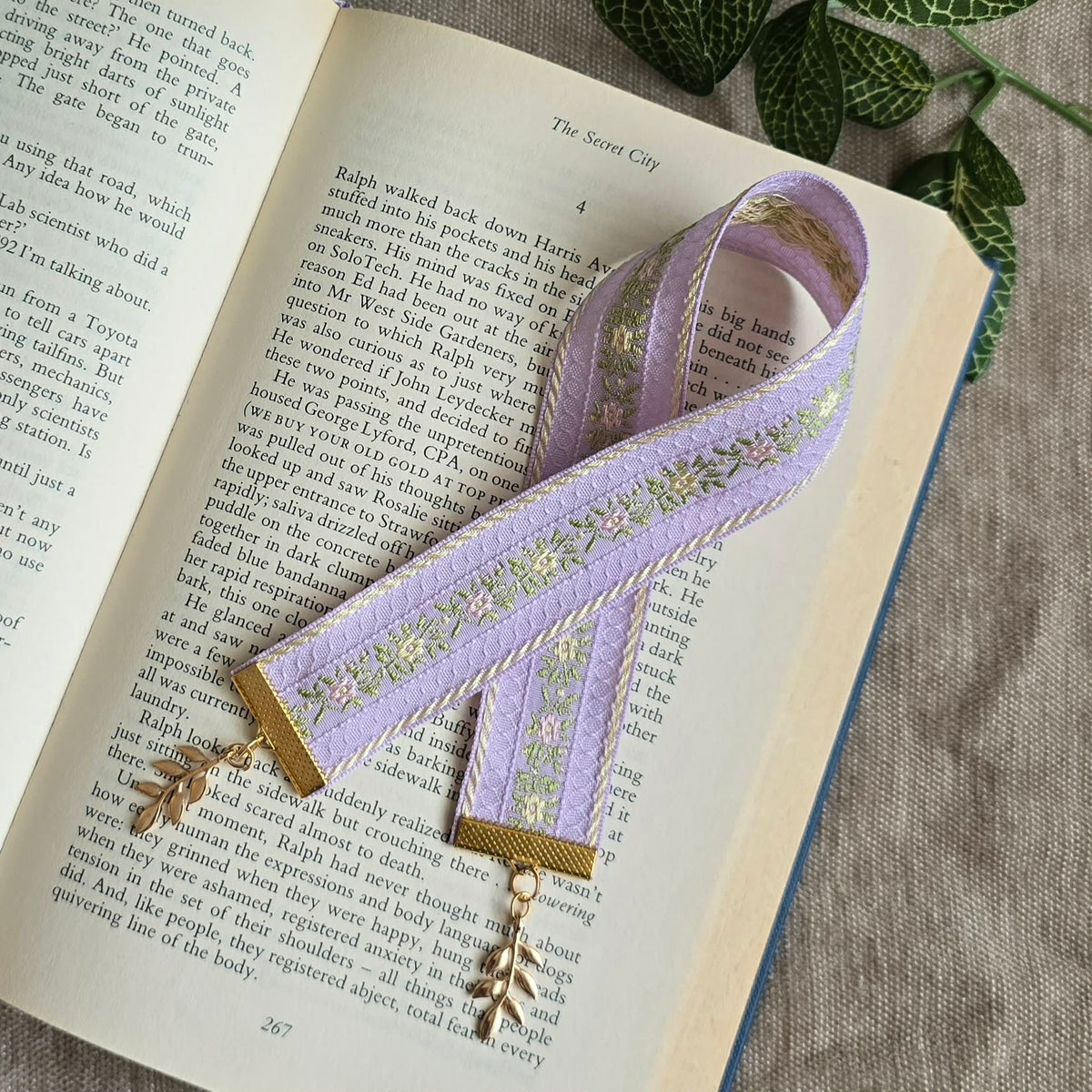 Floral Woven Jacquard Ribbon Bookmark