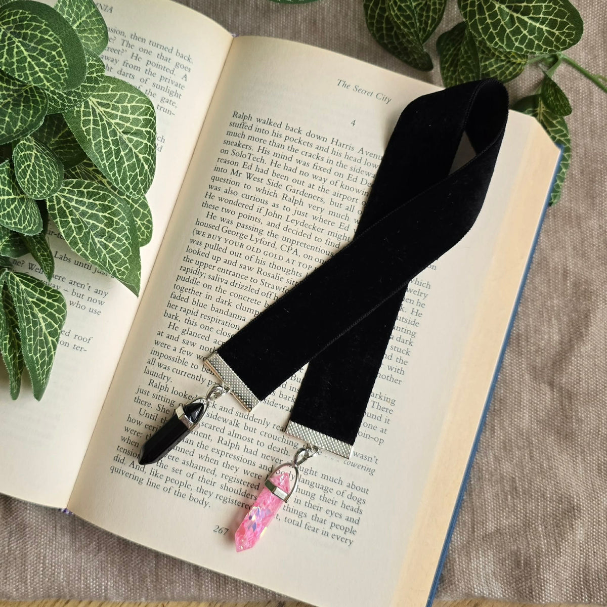 Gothic Crystal & Gem Ribbon Bookmark