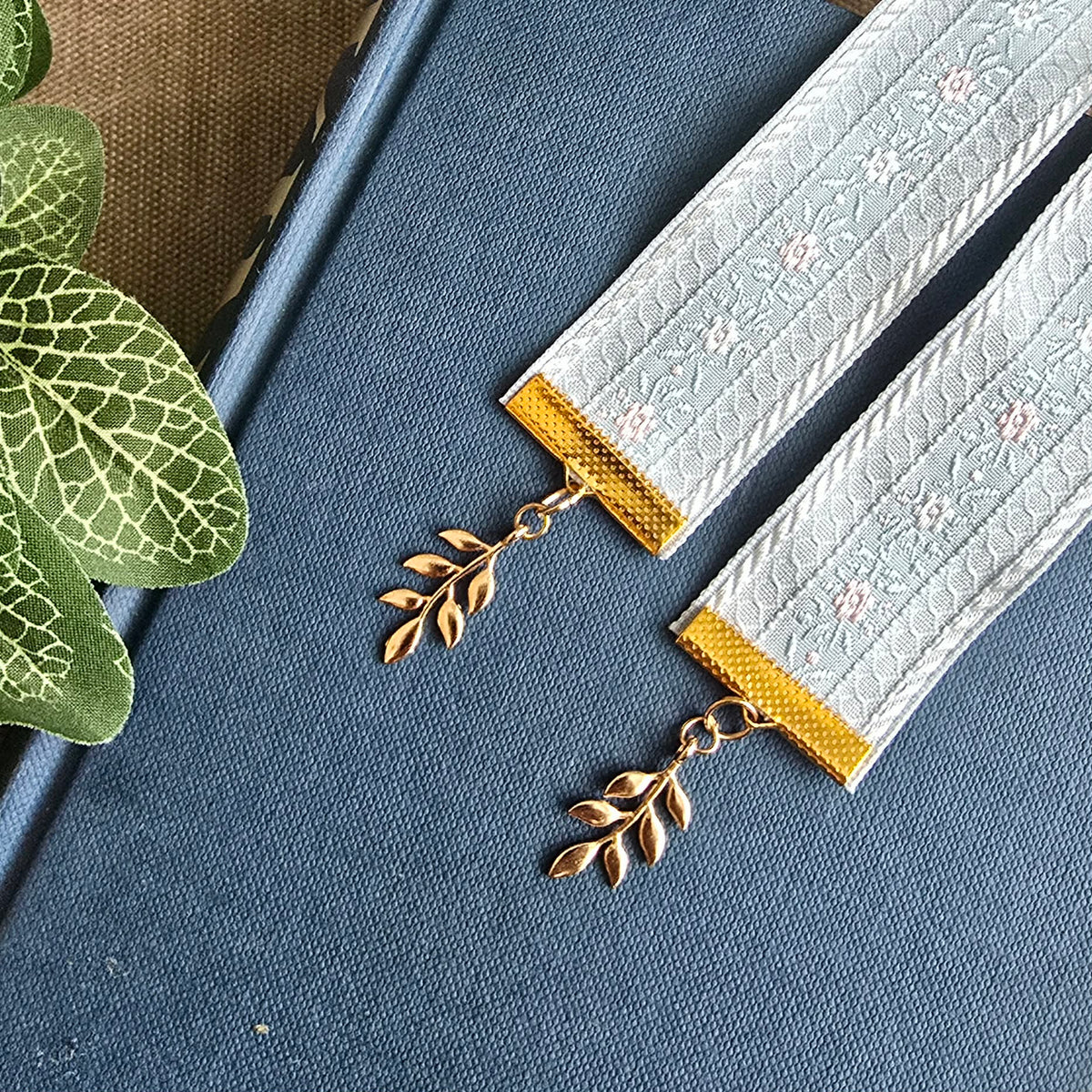 Floral Woven Jacquard Ribbon Bookmark