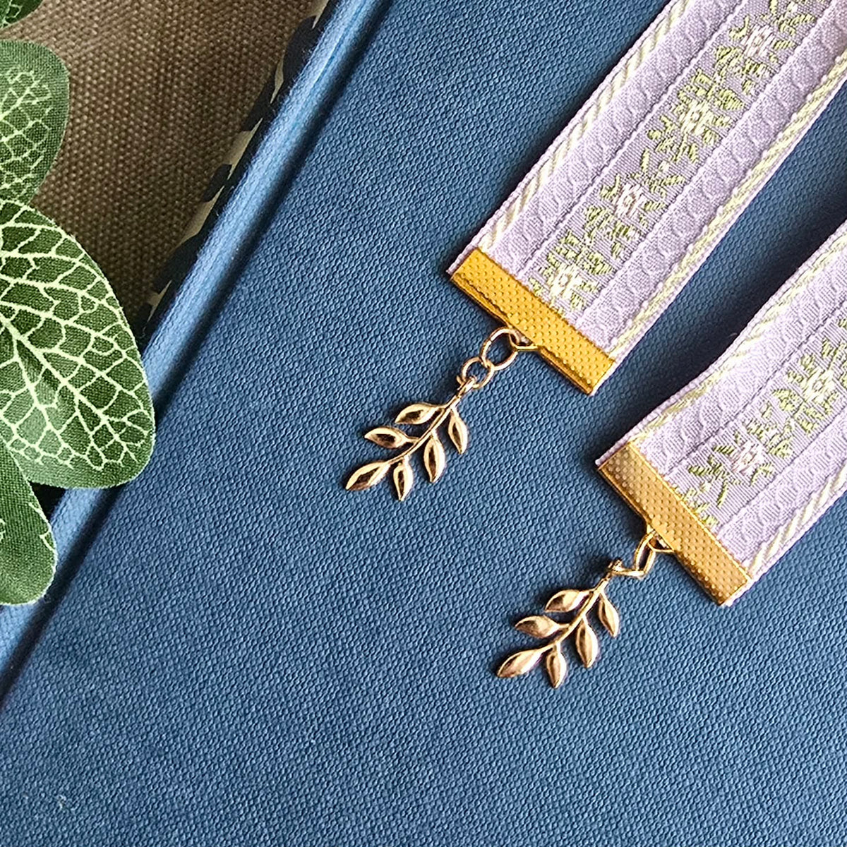 Floral Woven Jacquard Ribbon Bookmark