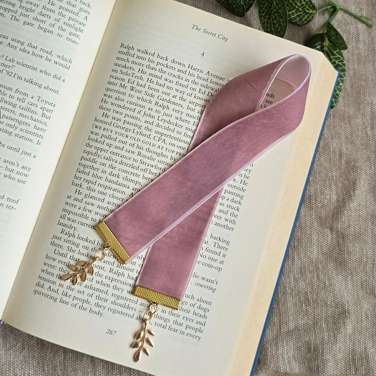 Botanical Laurel Leaf Ribbon Bookmark