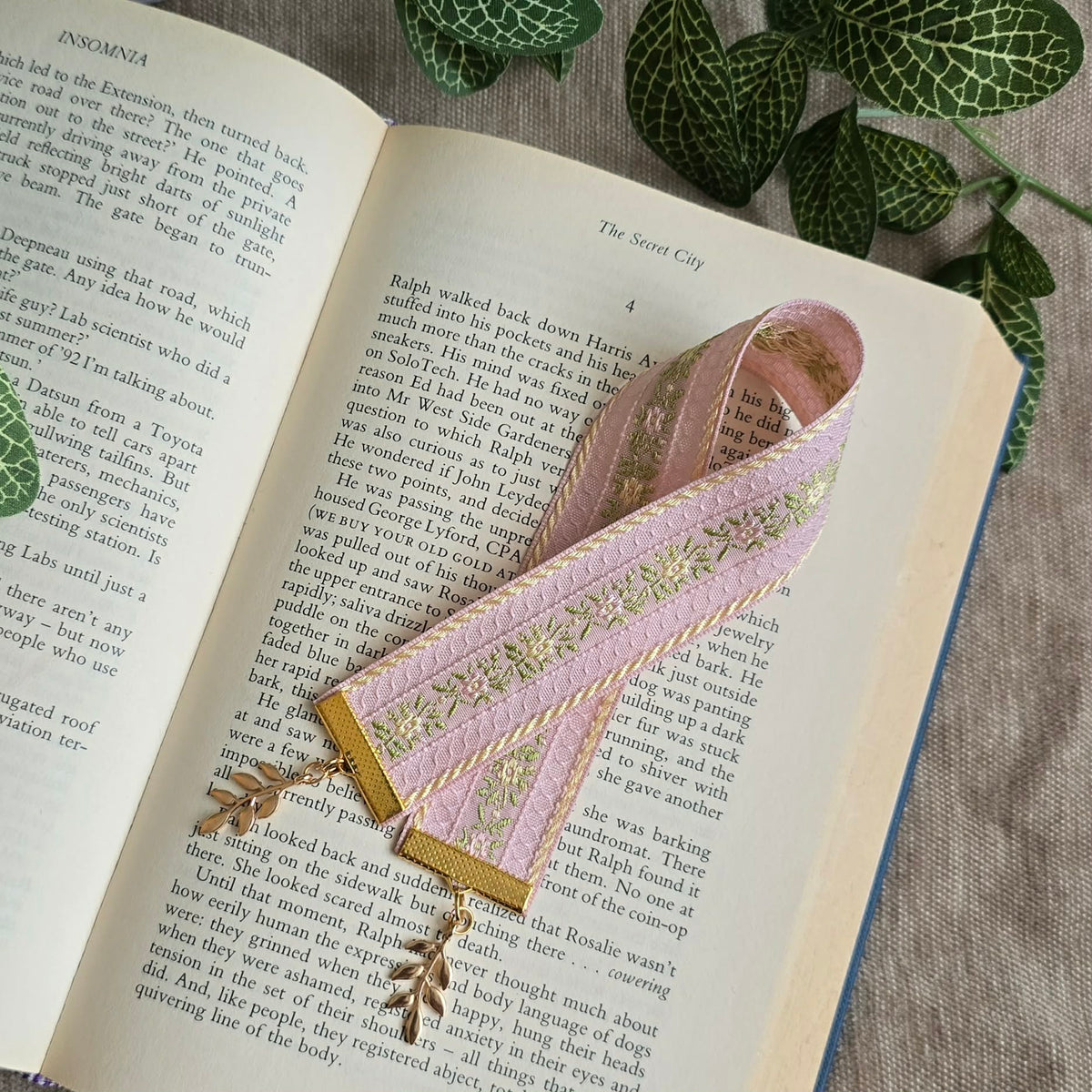 Floral Woven Jacquard Ribbon Bookmark