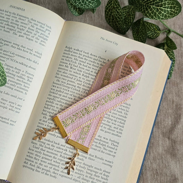Floral Woven Jacquard Ribbon Bookmark