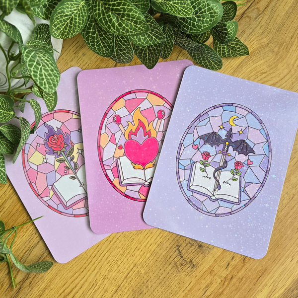 Stained Glass Romantasy Kindle Clear Case Inserts (Set of 3)