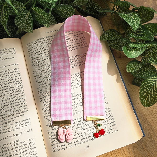 Coquette Cherry Ribbon Bookmark