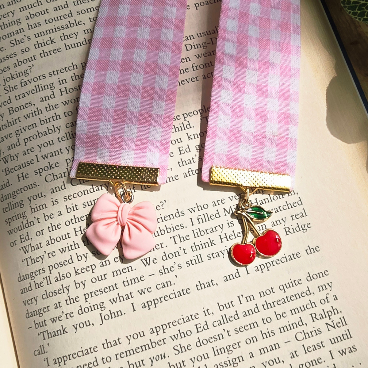Coquette Cherry Ribbon Bookmark