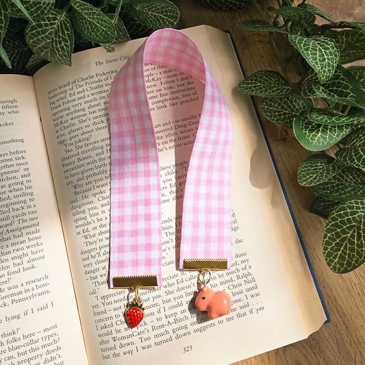 Strawberry Capybara Ribbon Bookmark
