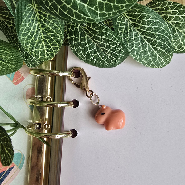 Strawberry Capybara Planner Charm
