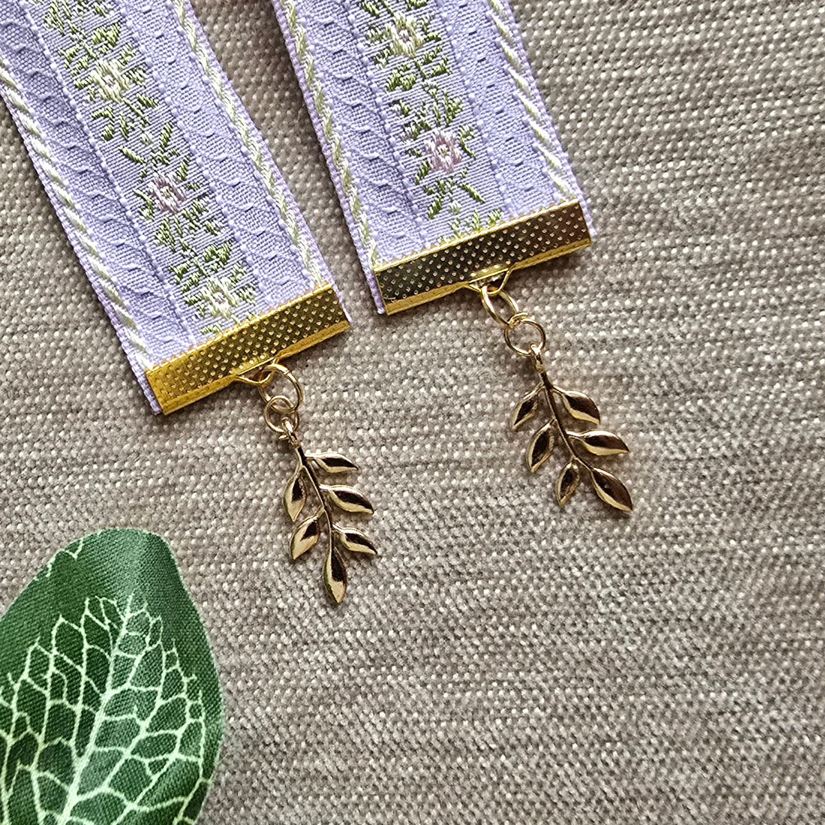 Floral Woven Jacquard Ribbon Bookmark