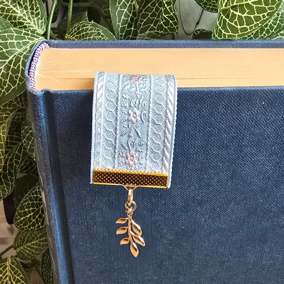 Floral Woven Jacquard Ribbon Bookmark