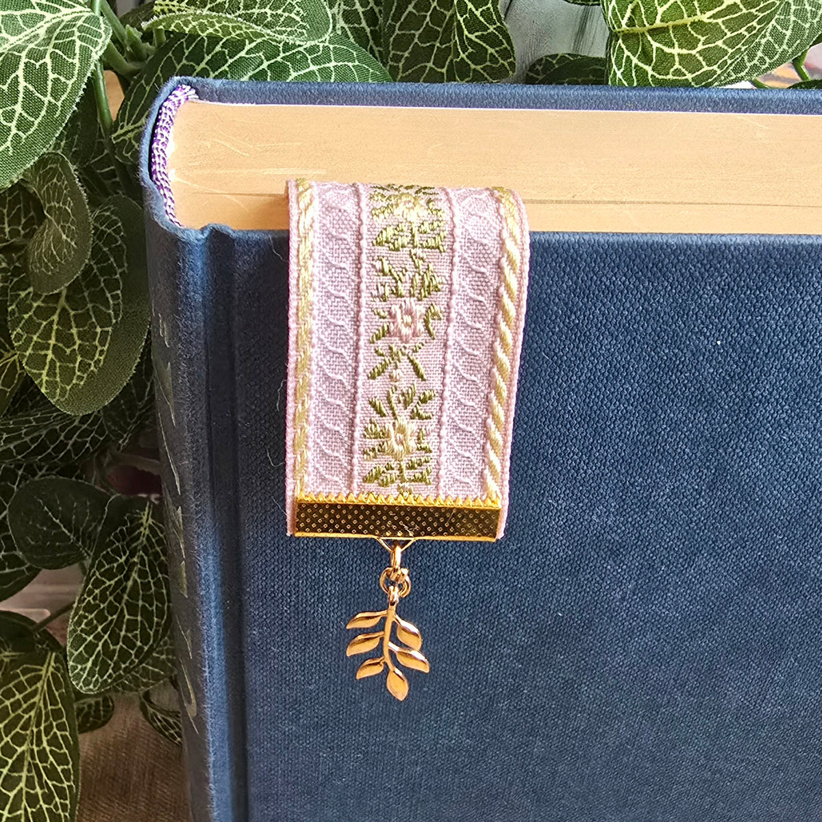 Floral Woven Jacquard Ribbon Bookmark