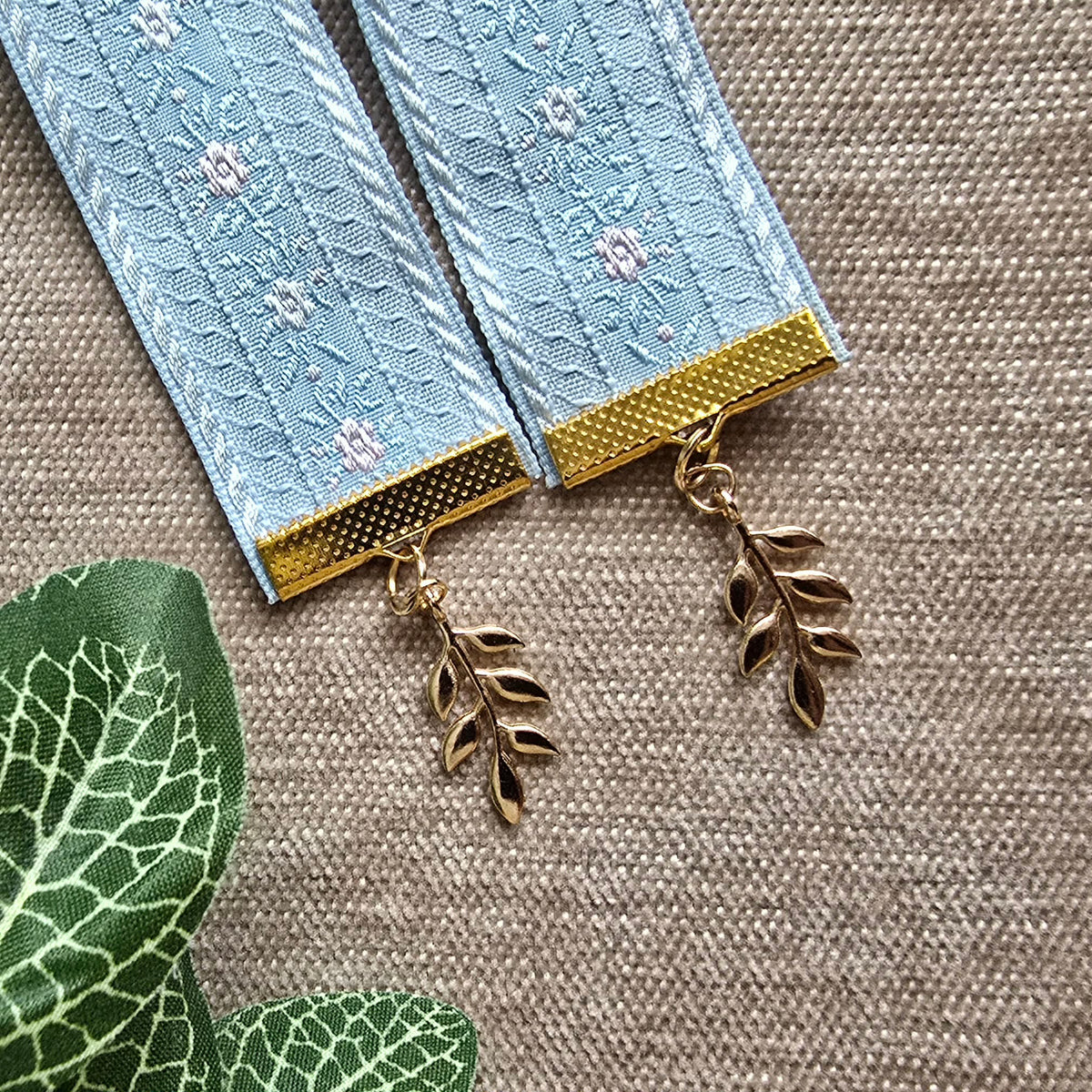 Floral Woven Jacquard Ribbon Bookmark